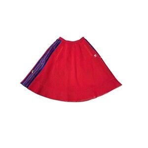 Adidas Pink Skirt w/ Overlay Mesh Attached Skirt Sz S Womens Floral Blue Stripe